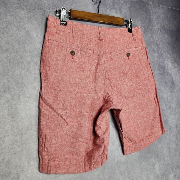 J Crew‎ Gramercy Shorts Mens 30 Pink Red Linen Blend Casual Summer Lightweight - Picture 5 of 10